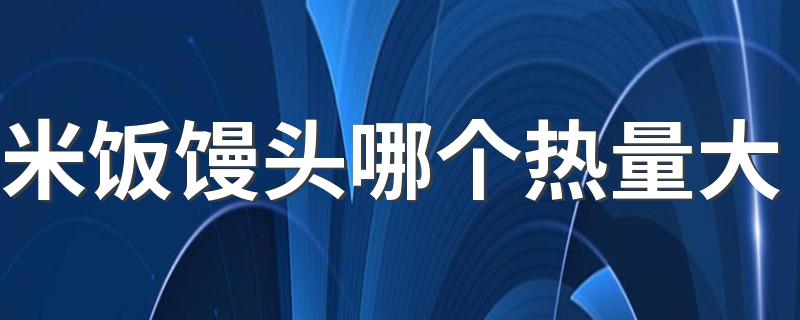 米饭馒头哪个热量大 米饭馒头热量对比