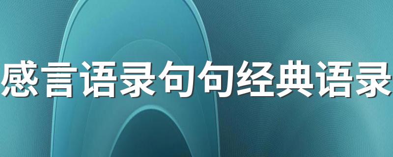 感言语录句句经典语录 感言语录句句经典语录有什么