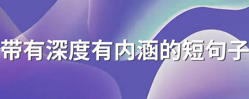 带有深度有内涵的短句子 带有深度有内涵的短句子举例