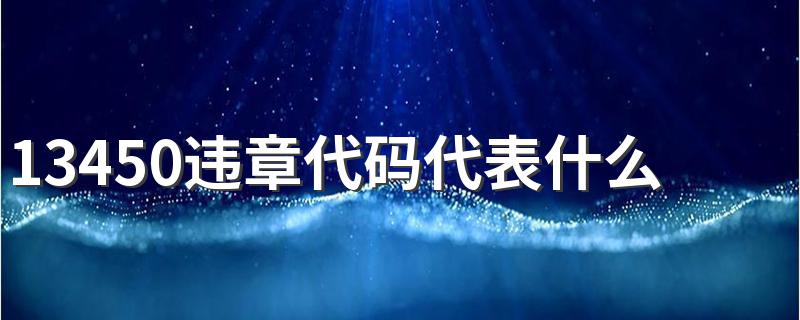 13450违章代码代表什么意思 违章13450是什么意思