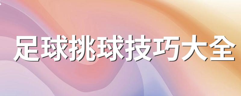 足球挑球技巧大全 怎么挑球