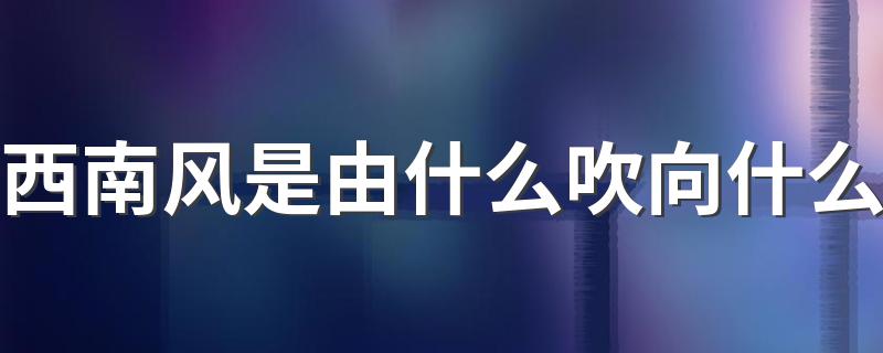 西南风是由什么吹向什么 西南风从西南方向吹来吹往东北方向