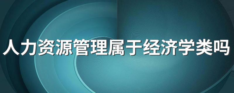 人力资源管理属于经济学类吗 属于财经专业吗