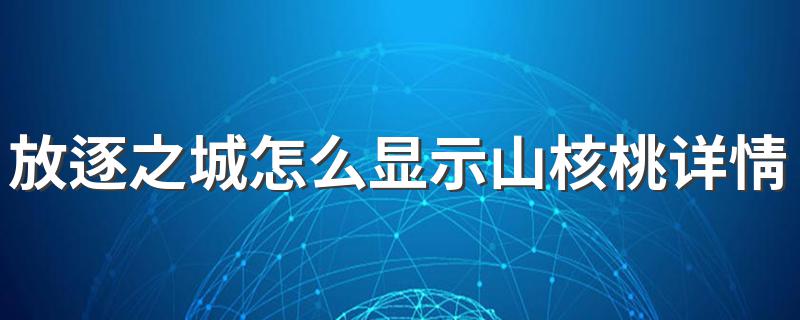 放逐之城怎么显示山核桃详情 如何才能显示放逐之城山核桃详情