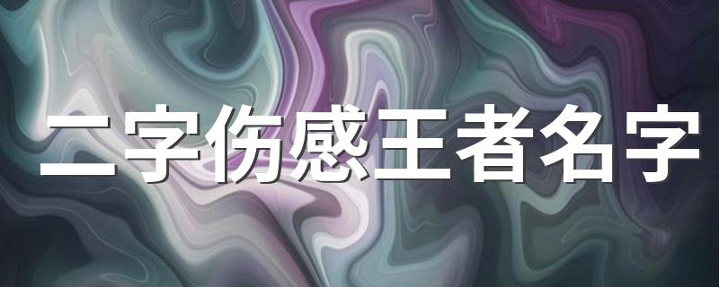 二字伤感王者名字 好听伤感的王者荣耀网名2个字