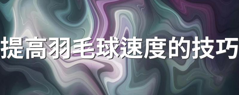 提高羽毛球速度的技巧 羽毛球速度提高的方法