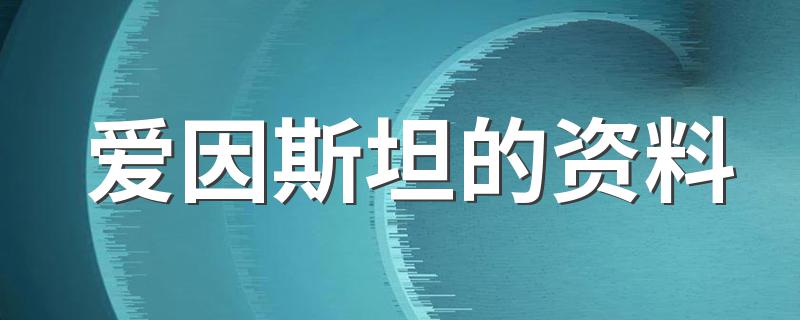 爱因斯坦的资料 他有什么成就