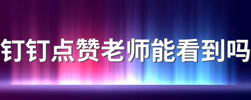 钉钉点赞老师能看到吗 具体介绍