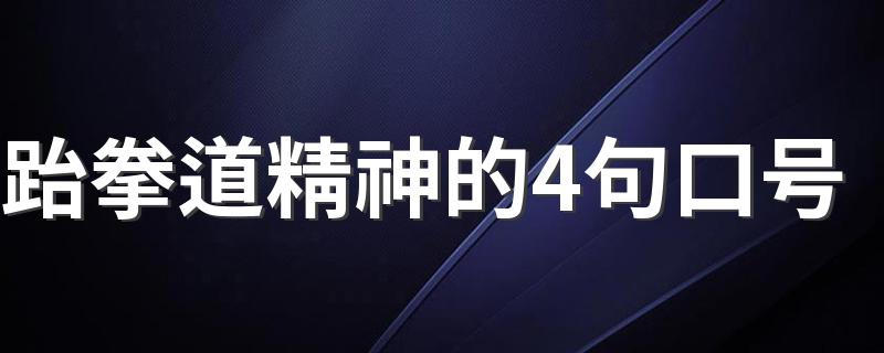 跆拳道精神的4句口号 跆拳道简介是什么？