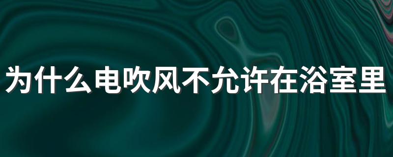 为什么电吹风不允许在浴室里使用? 浴室不能用电吹风的原因