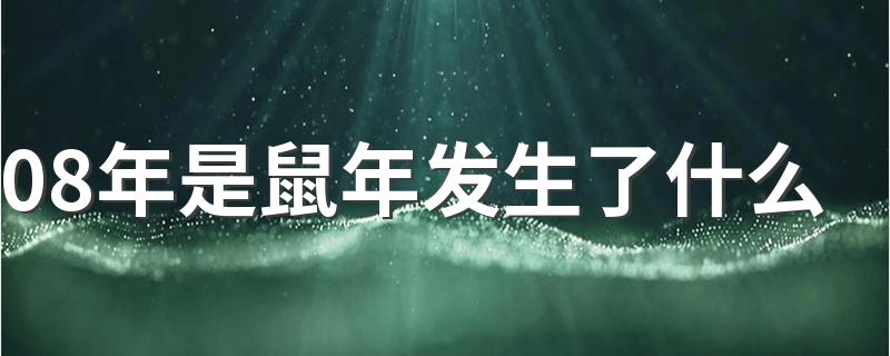 08年是鼠年发生了什么 08年是发生了什么灾难