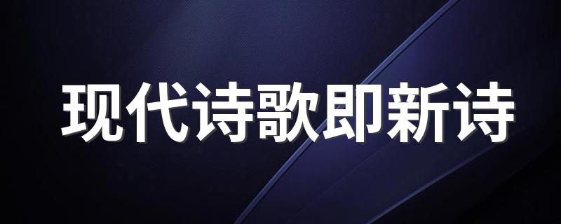 现代诗歌即新诗 主要表现在哪两个方面? 它的特点有哪些