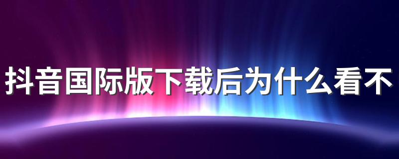 抖音国际版下载后为什么看不了