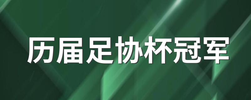 历届足协杯冠军 回顾历届足协杯冠军