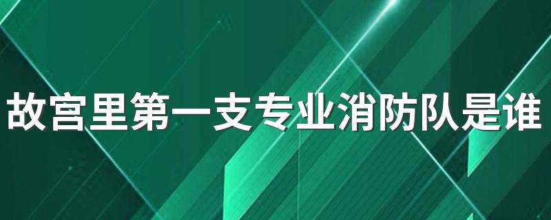 故宫里第一支专业消防队是谁组建的呢 谁组建了故宫里第一支专业消防队