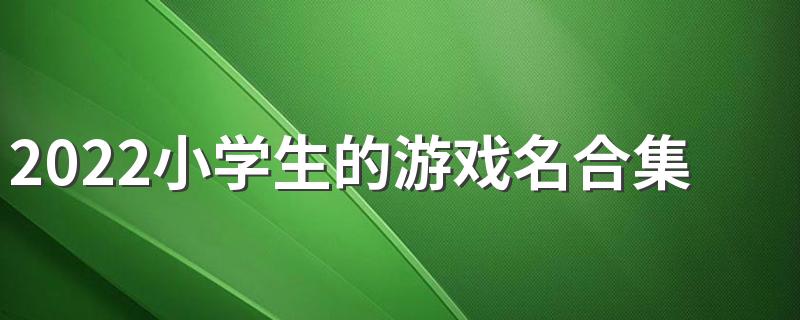 2022小学生的游戏名合集 适合小学生的有趣网名