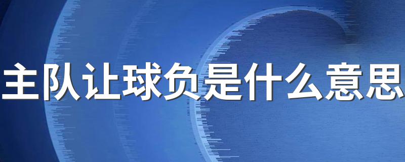 主队让球负是什么意思 主队让球负的简单介绍