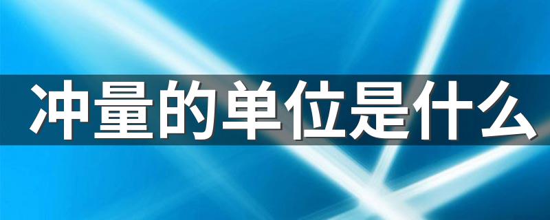 冲量的单位是什么 你学会了吗