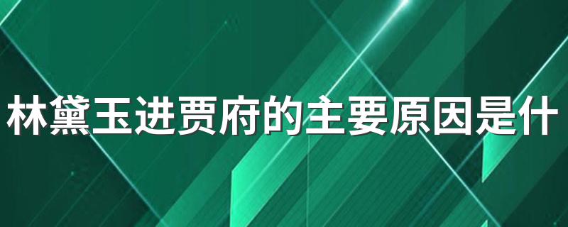 林黛玉进贾府的主要原因是什么? 林黛玉进贾府的主要原因简述