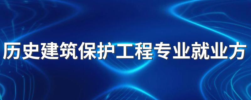 历史建筑保护工程专业就业方向与就业前景怎么样.