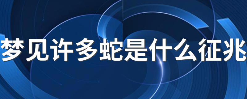 梦见许多蛇是什么征兆 这预示坏事要发生吗