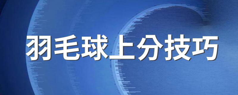 羽毛球上分技巧 羽毛球上分技巧有什么