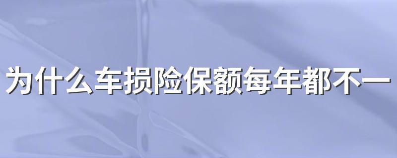 为什么车损险保额每年都不一样 车损险保额每年都不一样原因简述