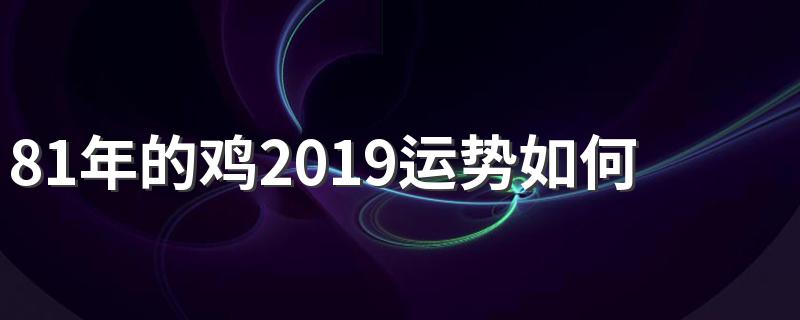 81年的鸡2019运势如何 各种运势