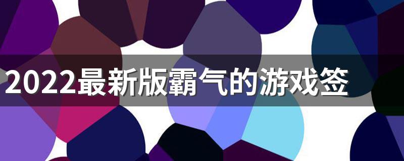 2022最新版霸气的游戏签名短句 做个混蛋充满野性且迷人