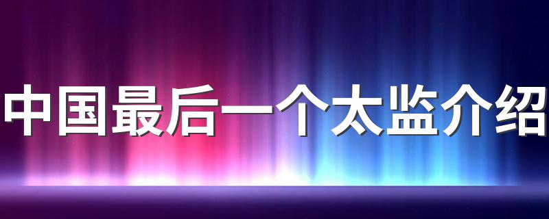 中国最后一个太监介绍 中国最后一个太监介绍简述