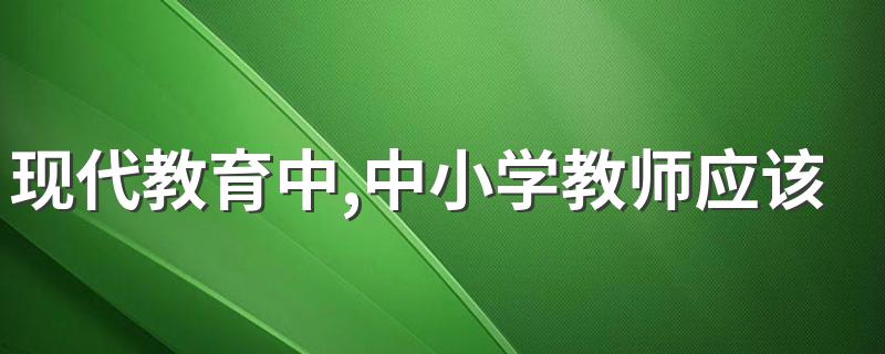 现代教育中,中小学教师应该扮演哪些角色? 现代教育中中小学教师应扮演的角色简述