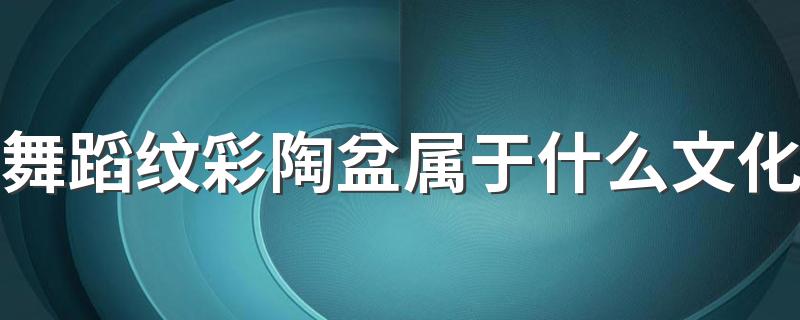 舞蹈纹彩陶盆属于什么文化