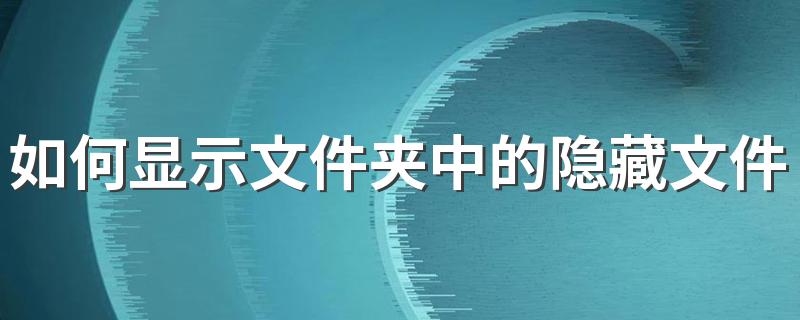 如何显示文件夹中的隐藏文件