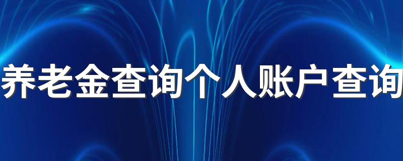 养老金查询个人账户查询 怎么查询个人的养老金