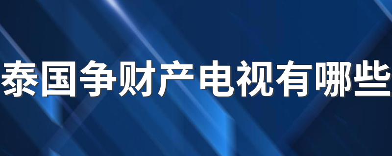 泰国争财产电视有哪些 很多人都喜欢看呢