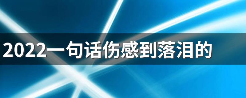 2022一句话伤感到落泪的签名经典 爱什么时候成了互相猜忌的烂游戏