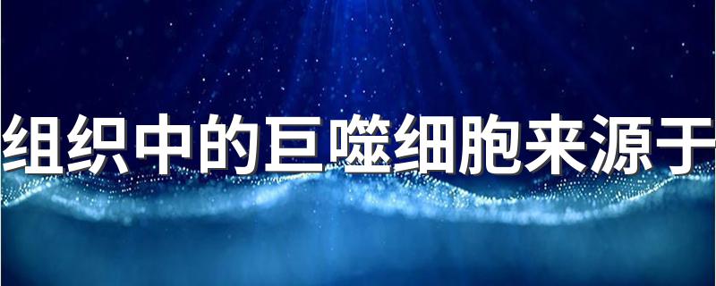 组织中的巨噬细胞来源于 组织中的巨噬细胞来源于骨髓