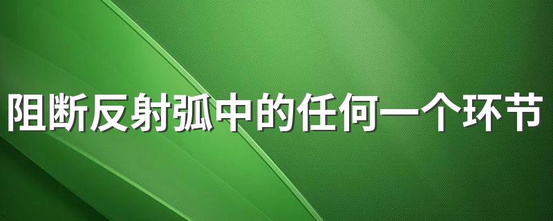 阻断反射弧中的任何一个环节受损的调节是 具体内容介绍