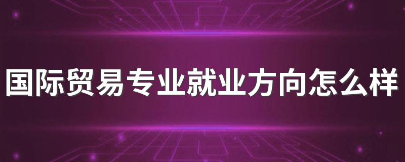 国际贸易专业就业方向怎么样 毕业后找什么工作