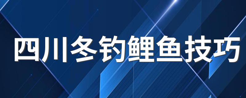 四川冬钓鲤鱼技巧 四川冬天钓鱼方法