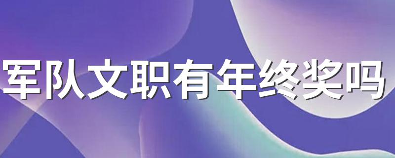 军队文职有年终奖吗 军队文职人员的福利待遇原来那么好