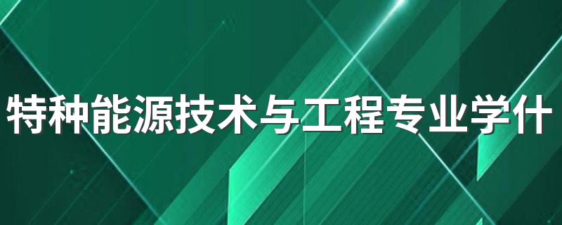 特种能源技术与工程专业学什么课程