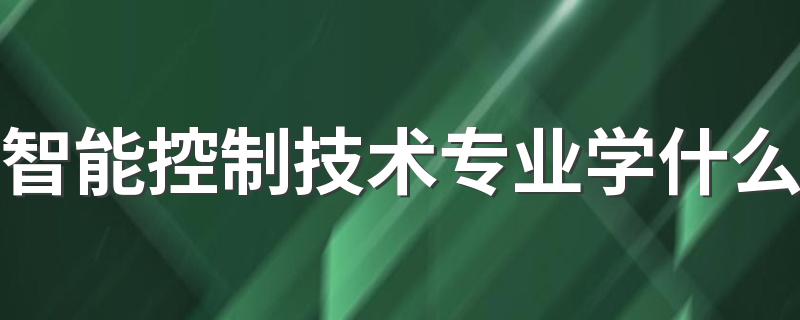 智能控制技术专业学什么 具体学哪些课程