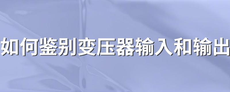 如何鉴别变压器输入和输出 具体鉴别方法教程