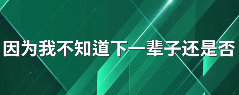 因为我不知道下一辈子还是否能遇见你是什么歌? 下一辈子还是否能遇见你完整歌词