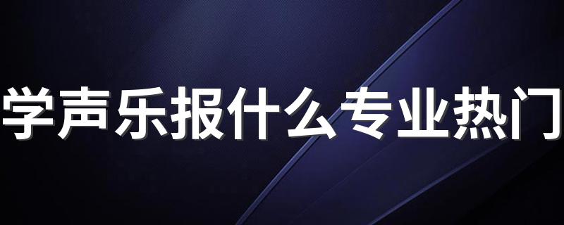 学声乐报什么专业热门 音乐考生适合报学的专业