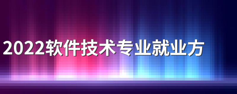 2022软件技术专业就业方向及前景