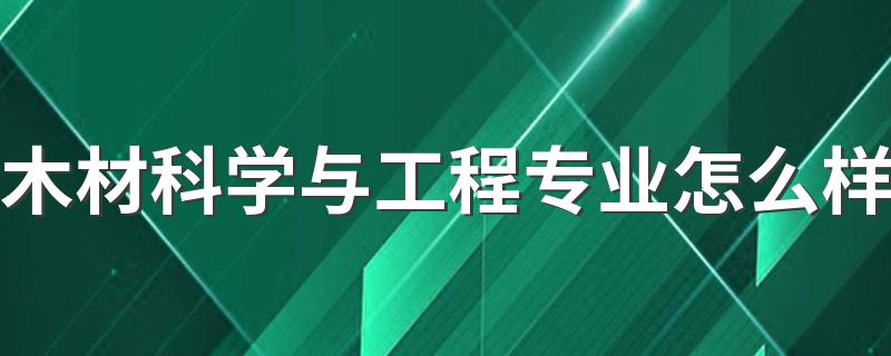 木材科学与工程专业怎么样 就业方向有哪些