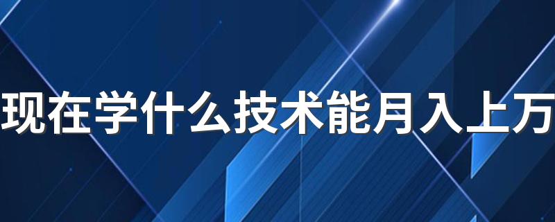 现在学什么技术能月入上万 哪些行业最吃香