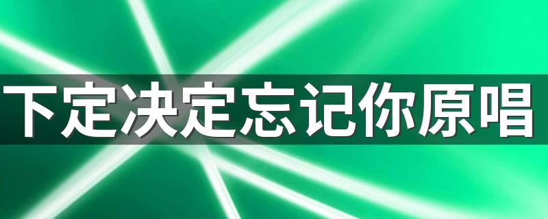 下定决定忘记你原唱 一首伤感的歌曲